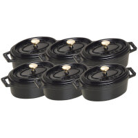 Staub - 6er Set La Cocotte oval 11 cm, schwarz, 40511-531...