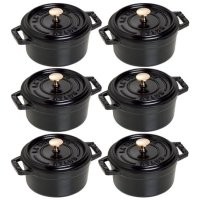 Staub 6 pcs. set La Cocotte round Ø 10 cm, black,...