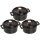 Staub 3er Set La Cocotte rund Ø 14 cm, schwarz, 40509-217 / 19501425