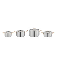 Spring - Gourmet rose gold saucepan set 4 pieces,...