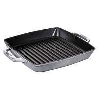 Staub - grill pan, rectangular, 28 cm, graphite grey,...