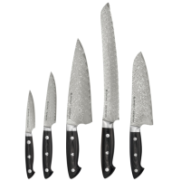 Bob Kramer - Euro Stainless Damascus Set, SETBKES
