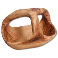Nussschale mit Wurzelgriff, Naturform Olivenholz, ca. 30...