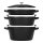 Staub cookware set, 3-piece, round, black, 40508-386