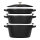 Staub - Kochtopfset, 3-tlg., rund, schwarz, 40508-386