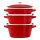 Staub - cookware set, 3-piece, round, cherry, 40508-387