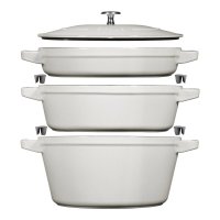Staub Kochtopfset, 3-tlg., rund, weisser Trüffel,...