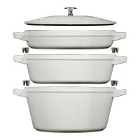 Staub - cookware set, 3-piece, round, white truffle,...