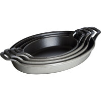 Staub - Stackable dish, oval, Ø 24 cm, graphite...