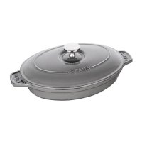 Staub Oval hot plate, 23 x 17 cm, graphite grey,...