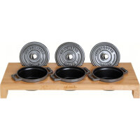 Staub - Stand for 3 round mini cocottes, bamboo,...